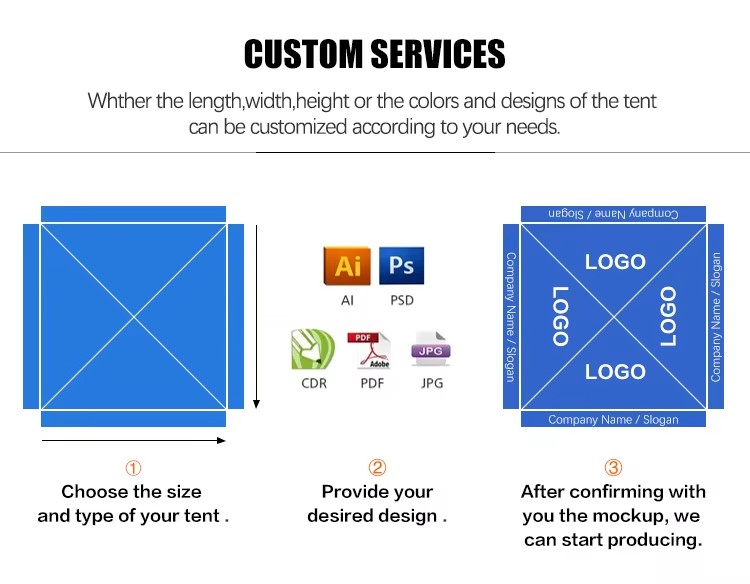 Advertising Events Folding Canopy Tent for Event 600D Oxford Trade Show Aluminum Frame Gazebo Outdoor Custom Tent