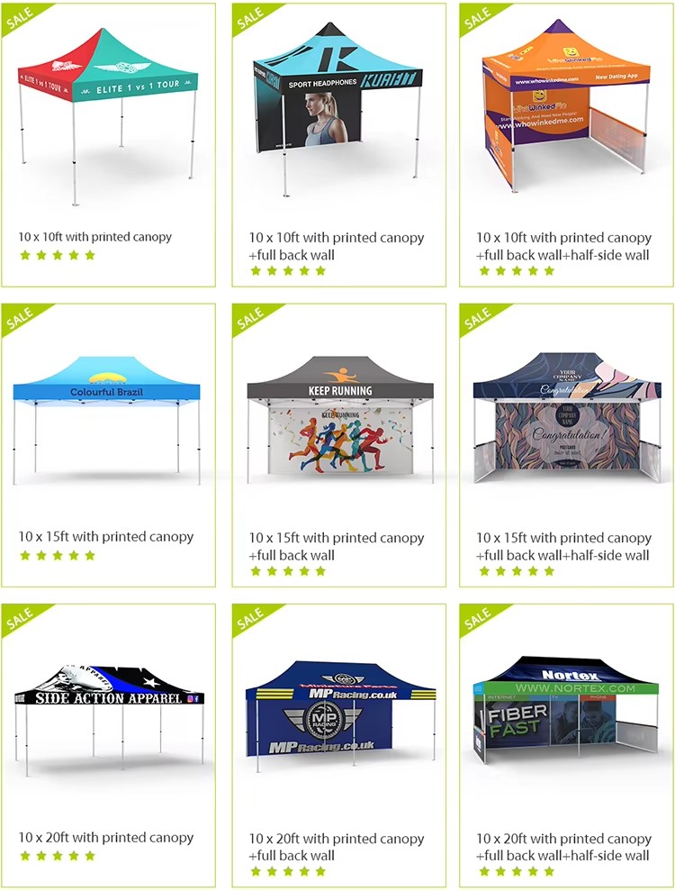 Advertising Events Folding Canopy Tent for Event 600D Oxford Trade Show Aluminum Frame Gazebo Outdoor Custom Tent (6)