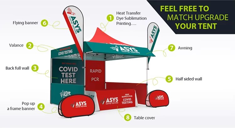 Advertising Events Folding Canopy Tent for Event 600D Oxford Trade Show Aluminum Frame Gazebo Outdoor Custom Tent