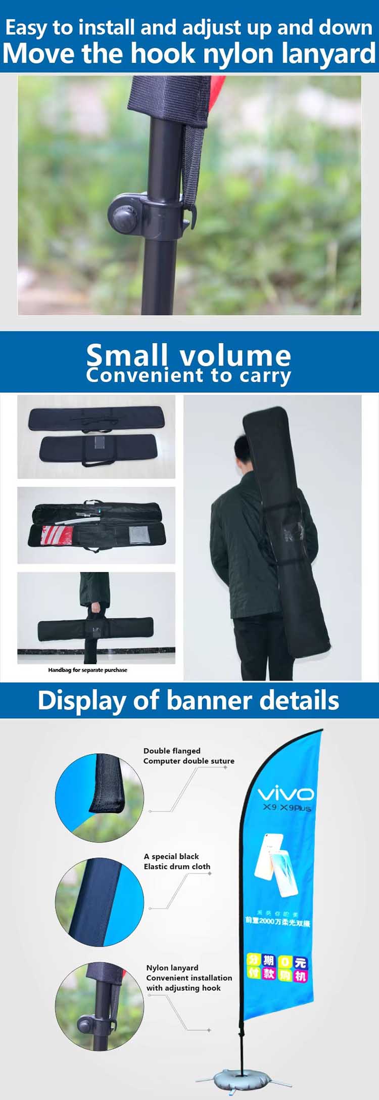 China Factory Custom Heavy Duty Outdoor Flag Printed Advertising Sports Events Beach Flag Flying Banner Feather Flag