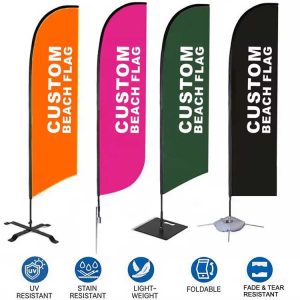 China Factory Custom Yard Signs Feather Flags For Business Promotional Flying Beach Banner Outdoor Advertising Flag
