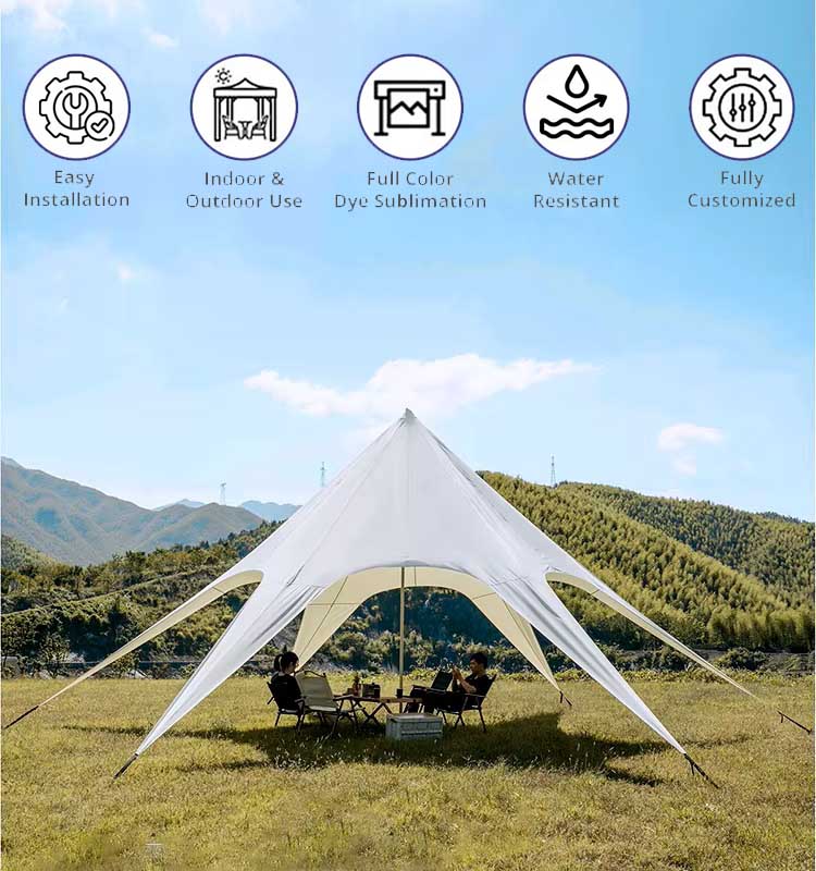 China Factory Display Event Tents Pop Up Canopy Tents Waterproof Spider Tents Custom Single Pole Start Tent