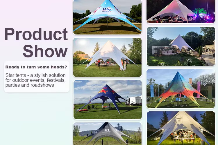 China Factory Display Event Tents Pop Up Canopy Tents Waterproof Spider Tents Custom Single Pole Start Tent