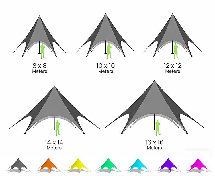 China Factory Display Event Tents Pop Up Canopy Tents Waterproof Spider Tents Custom Single Pole Start Tent