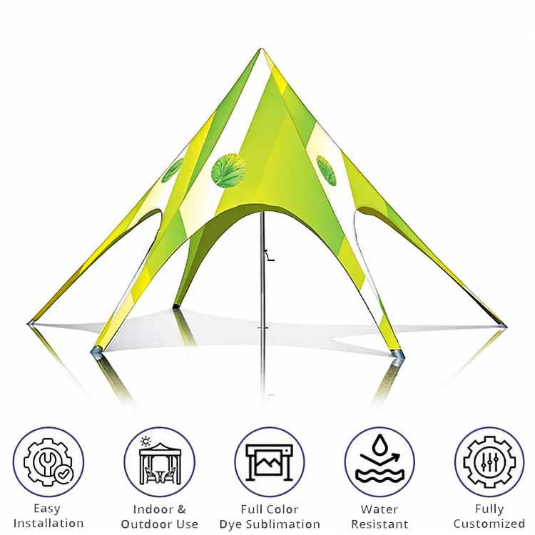 China Factory Display Event Tents Pop Up Canopy Tents Waterproof Spider Tents Custom Single Pole Start Tent