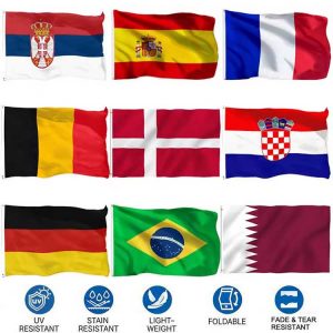 China Factory Promotional Advertising Outdoor 3'x5' Flying Polyester Flags and Banners Custom Flags All Countries National Flags