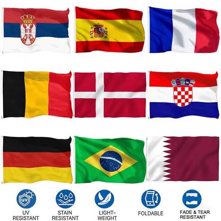 China Factory Promotional Advertising Outdoor 3'x5' Flying Polyester Flags and Banners Custom Flags All Countries National Flags China Factory Promotional Advertising Outdoor 3'x5' Flying Polyester Flags and Banners Custom Flags All Countries National Flags