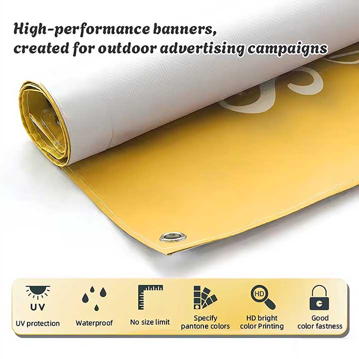 China Factory Waterproof Outdoor Sign Weather Resistant Custom PVC Flex Banner Full Color UV-Resistant Vinyl Banner