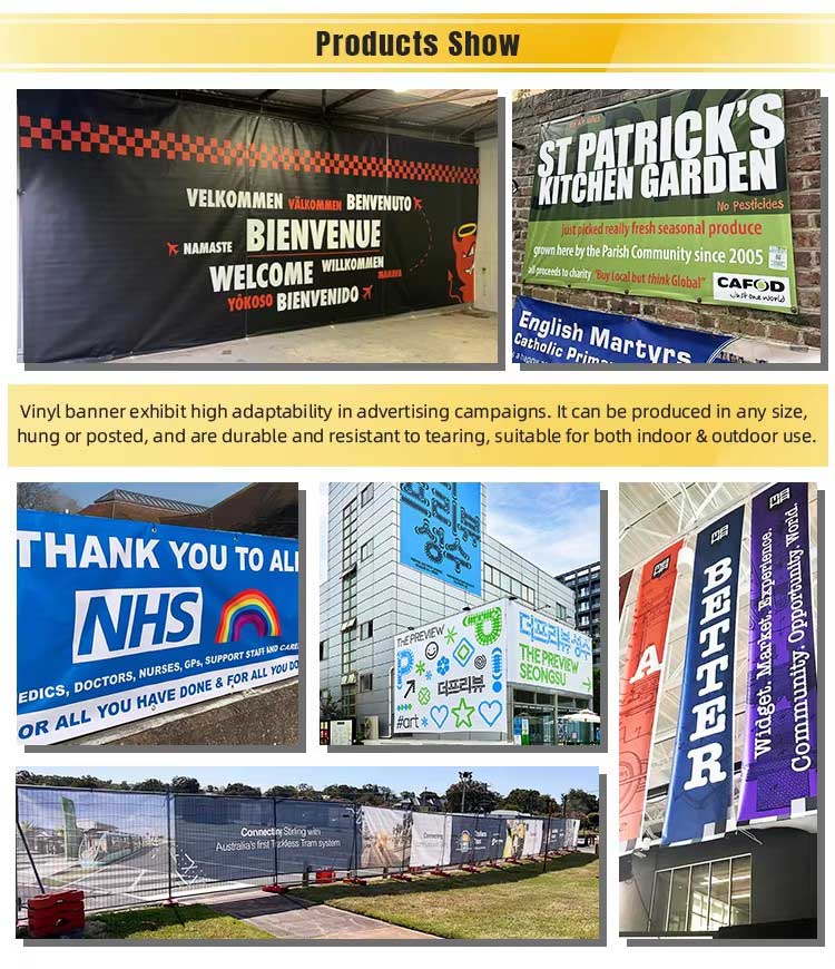 China Factory Waterproof Outdoor Sign Weather Resistant Custom PVC Flex Banner Full Color UV-Resistant Vinyl Banner