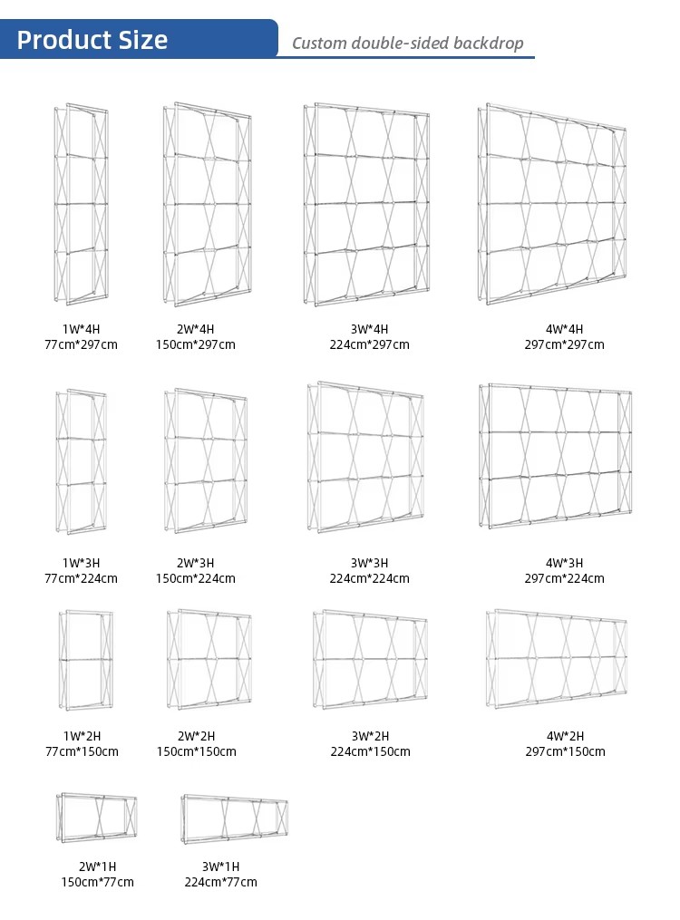 Custom Trade Show Sign Tension Fabric Exhibition Booth Backdrop Display Stand Pop Up Step And Repeat Backdrop