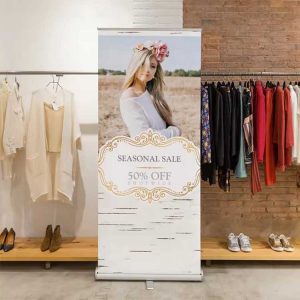 Expo Portable 85x200cm Outdoor Display Banner Stand Custom Retractable Roll Up Banner Display Standing Banner Stand