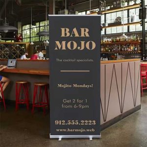 Indoor & Outdoor Custom Windproof Portable Roll-Up Display Stand Heavy Duty Exhibition Advertising Sign Retractable Banner