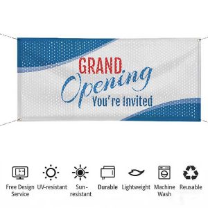 Outdoor Hanging Fence Barricade Covers Printing Advertising Cloth Banners Polyester Fabric Backdrop Mesh Custom Banners