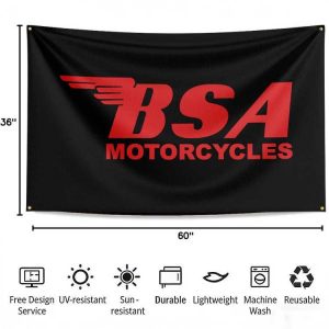 BSA Motorcycle Outdoor Sign Polyester Banner Advertising Fabric Garage Flags Business Custom 3x5ft Printable Banner