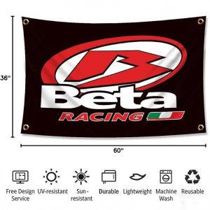 Custom Printed 3x5 Beta Racing Business Banner Printing Flag Motorcycle Sport Event Promotional Polyester Fabric Banner