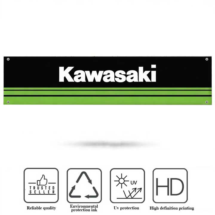 Motorcycle Racing Events Kawasaki Outdoor Sports Hanging Sign Custom Waterproof Flex PVC Company Banners In Vinyl