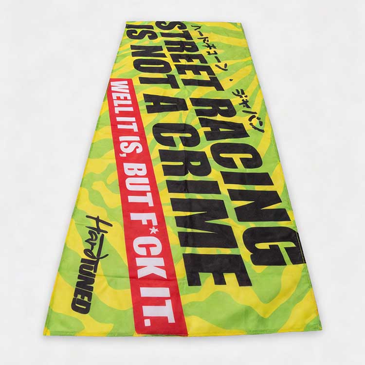Street Racing Sport Event Outdoor Sign Polyester Fabric Garage Banner Custom Made Advertising Logo Marketing Flags