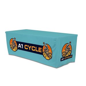IndoorOutdoor Custom Printed Table Skirts for Events, Trade Shows Personalized Full-Color Logo Table Covers - for 6ft, 8ft & 10ft Tables