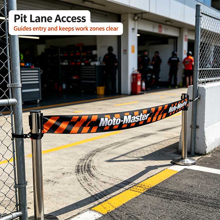Custom Branded Barricade Tape Reliable Temporary Outdoor Barrier Tape For Motorcycle Pit Lane & Spectator Area Marking