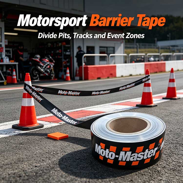 Custom Branded Barricade Tape Reliable Temporary Outdoor Barrier Tape For Motorcycle Pit Lane & Spectator Area Marking (5) Custom Branded Barricade Tape Reliable Temporary Outdoor Barrier Tape For Motorcycle Pit Lane & Spectator Area Marking