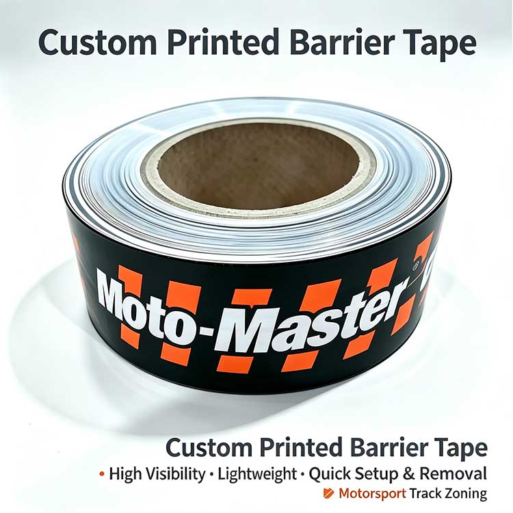 Custom Branded Barricade Tape Reliable Temporary Outdoor Barrier Tape For Motorcycle Pit Lane & Spectator Area Marking Custom Branded Barricade Tape Reliable Temporary Outdoor Barrier Tape For Motorcycle Pit Lane & Spectator Area Marking