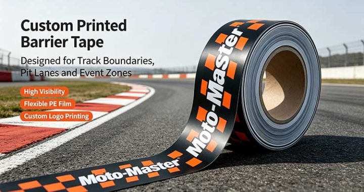 Custom Printed Barricade Tape High Visibility Marking for Motorcycle Racing Events