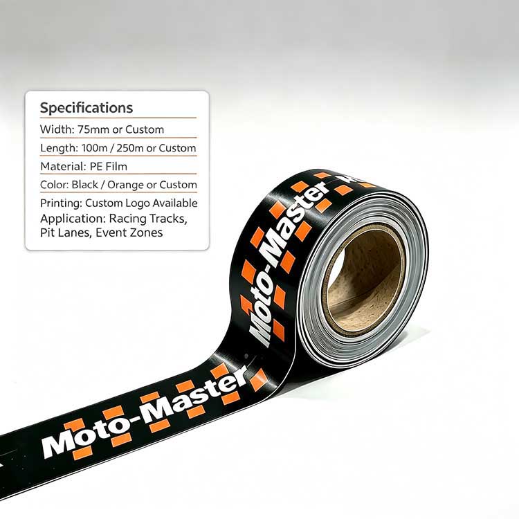 Standard-Custom-Size-Custom-Branded-Barricade-Tape-Motorcycle-Track-Day-Zoning-Spec-Sheet